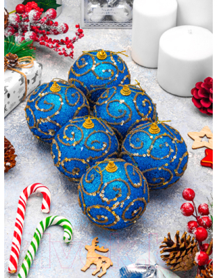 Набор шаров новогодних Elan Gallery Вензеля / 970098