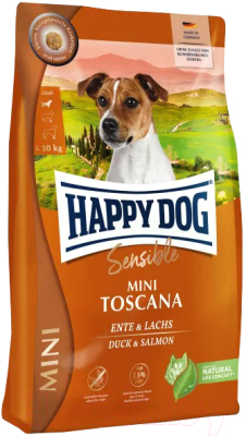 Сухой корм для собак Happy Dog Mini Toscana. Утка и лосось / 61236 - фото