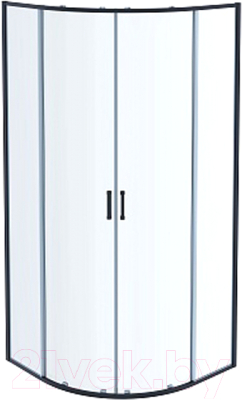 Душевой уголок Aquatek 80x200 / AQ ARI RO 08020BL (черный/прозрачное стекло) - фото