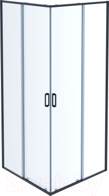 Душевой уголок Aquatek 80x200 / AQ ARI KV 08020BL (черный/прозрачное стекло) - фото