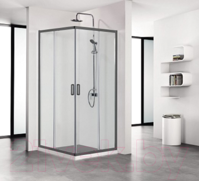 Душевой уголок Aquatek 80x200 / AQ ARI KV 08020BL (черный/прозрачное стекло)