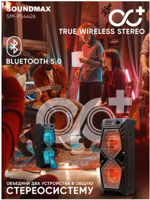 Портативная колонка SoundMax SM-PS4426 (черный)