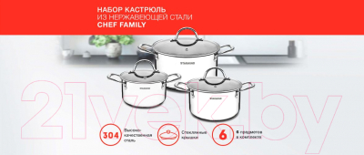 Набор кастрюль StarWind Chef Family SW-CH1006