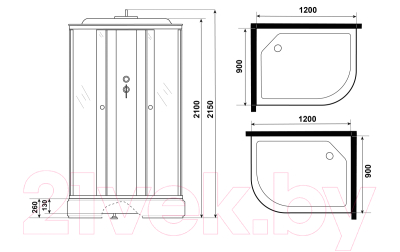 Душевая кабина Niagara Promo P120/90/26L/MT 120x90x215
