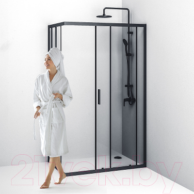 Душевой уголок AM.PM Gem S W93G-404-120280-BT (черный матовый)