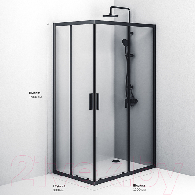 Душевой уголок AM.PM Gem S W93G-404-120280-BT (черный матовый)