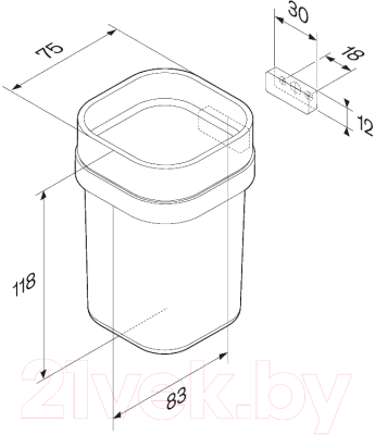 Стакан для зубной щетки и пасты AM.PM Func A8F34300