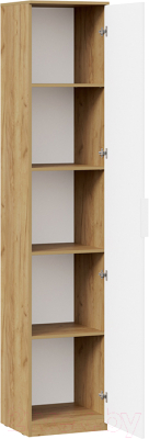 Шкаф-пенал ТриЯ Хилтон для белья исп.2 (дуб крафт золотой/белый матовый)