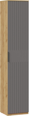 Шкаф-пенал ТриЯ Хилтон для белья исп.2 (дуб крафт золотой/графит матовый) - фото