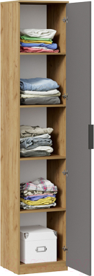 Шкаф-пенал ТриЯ Хилтон для белья исп.2 (дуб крафт золотой/графит матовый)