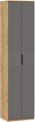 Шкаф ТриЯ Хилтон для одежды исп.2 (дуб крафт золотой/графит матовый) - фото
