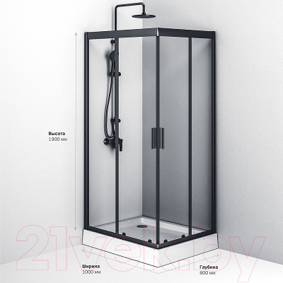 Душевой уголок AM.PM Gem S 100x80 / W93G-404-100280-BT