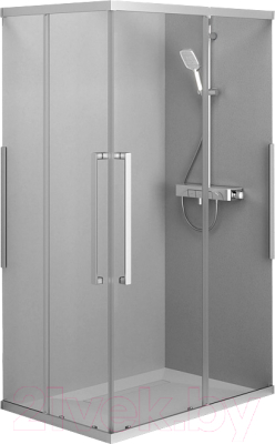 Душевой уголок AM.PM Func Square Slide 120x80 / W84G-403-12080-MТ (хром матовый/прозрачное стекло) - фото