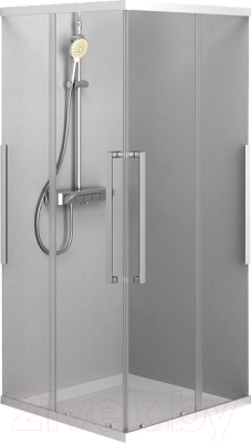 Душевой уголок AM.PM Func Square Slide 90x90 / W84G-403-9090-МТ (хром матовый/прозрачное стекло) - фото