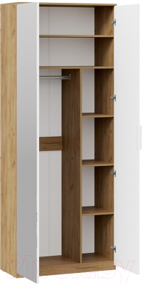 Шкаф ТриЯ Хилтон комбинированный с 2 дверьми исп.2 (дуб крафт золотой/белый матовый)