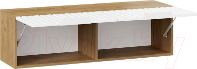 Шкаф навесной ТриЯ Хилтон 1100 (дуб крафт золотой/белый матовый)