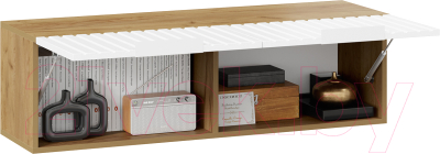 Шкаф навесной ТриЯ Хилтон 1100 (дуб крафт золотой/белый матовый)