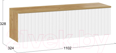 Шкаф навесной ТриЯ Хилтон 1100 (дуб крафт золотой/белый матовый)