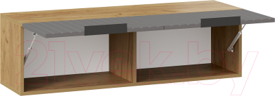 Шкаф навесной ТриЯ Хилтон 1100 (дуб крафт золотой/графит матовый)
