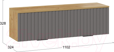 Шкаф навесной ТриЯ Хилтон 1100 (дуб крафт золотой/графит матовый)