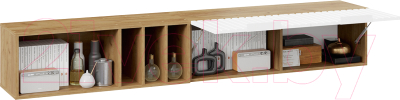 Шкаф навесной ТриЯ Хилтон с полкой 2040 (дуб крафт золотой/белый матовый)