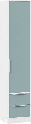 Шкаф-пенал ТриЯ Марли для белья (белый/серо-голубой) - фото