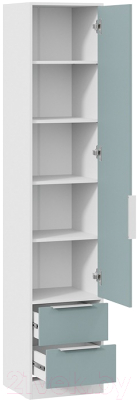 Шкаф-пенал ТриЯ Марли для белья (белый/серо-голубой)