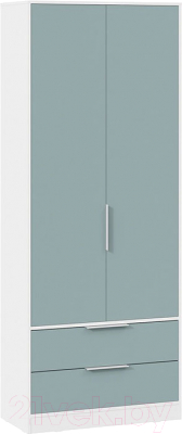 Шкаф ТриЯ Марли для одежды (белый/серо-голубой) - фото