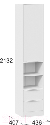 Шкаф-пенал ТриЯ Марли комбинированный (белый)