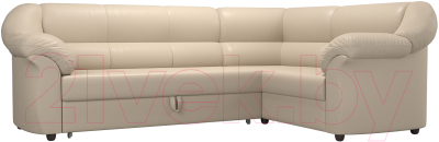 Диван угловой Лига Диванов Карнелла правый / 60285 (экокожа бежевый) - фото