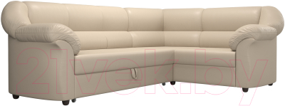Диван угловой Лига Диванов Карнелла правый / 60285 (экокожа бежевый)
