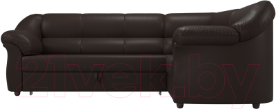 Диван угловой Лига Диванов Карнелла правый / 60290 (экокожа коричневый)