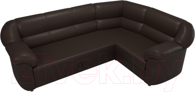 Диван угловой Лига Диванов Карнелла правый / 60290 (экокожа коричневый)