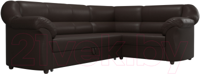 Диван угловой Лига Диванов Карнелла правый / 60290 (экокожа коричневый)