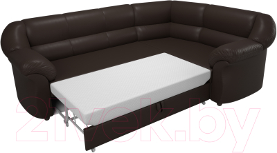 Диван угловой Лига Диванов Карнелла правый / 60290 (экокожа коричневый)