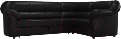 Диван угловой Лига Диванов Карнелла  правый / 60289 (экокожа черный) - фото