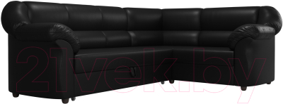 Диван угловой Лига Диванов Карнелла  правый / 60289 (экокожа черный)