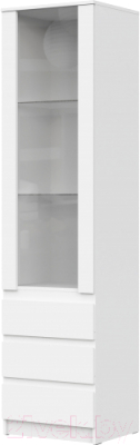 Шкаф с витриной НК Мебель Stern ШКВ-1 / 72678280 (белый) - фото