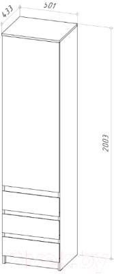 Шкаф-пенал НК Мебель ШКЯ-1 / 72678277 (белый)