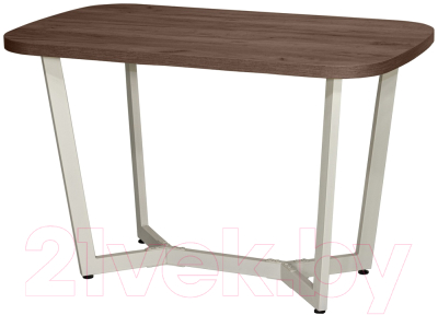 Обеденный стол Millwood Лофт Мюнхен Л 160x80x75 (дуб табачный Craft/металл белый) - фото