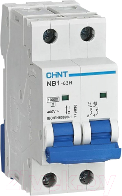Выключатель автоматический Chint NB1-63H 2P 4A 10кА C (R) / 179832 - фото