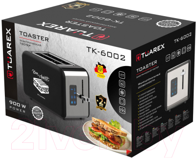 Тостер Tuarex TK-6002 (черный/стальной)
