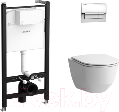 Унитаз подвесной с инсталляцией Laufen Pro ZRU9307615 (с сиденьем) - фото