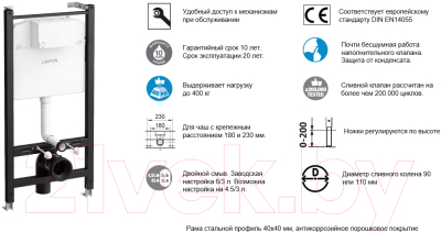 Унитаз подвесной с инсталляцией Laufen Pro ZRU9307615 (с сиденьем)