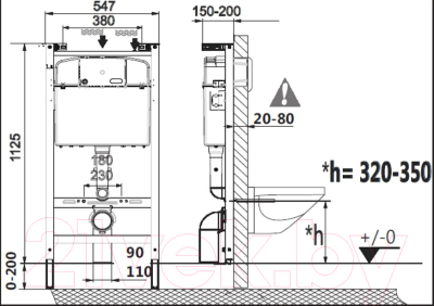 Унитаз подвесной с инсталляцией Laufen Pro ZRU9307615 (с сиденьем)