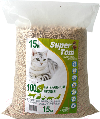 Наполнитель для туалета Super Tom Древесный - фото