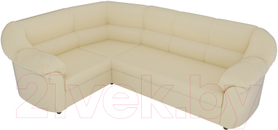 Диван угловой Лига Диванов Карнелла левый / 60285 (экокожа бежевый)