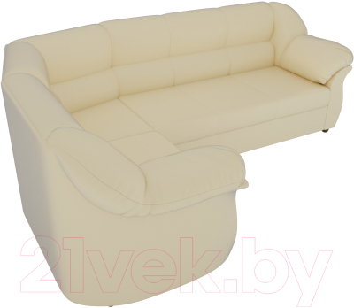 Диван угловой Лига Диванов Карнелла левый / 60285 (экокожа бежевый)