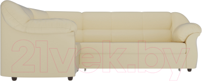 Диван угловой Лига Диванов Карнелла левый / 60285 (экокожа бежевый)