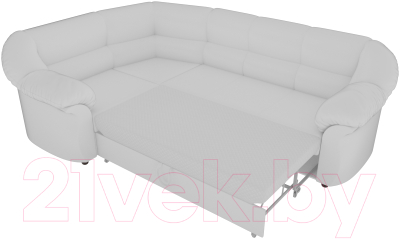 Диван угловой Лига Диванов Карнелла левый / 60287 (экокожа белый)
